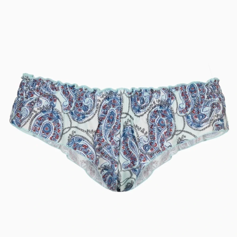 New! Frankie's Bikinis Pippa Shine Bikini Brief paisley thong 1076